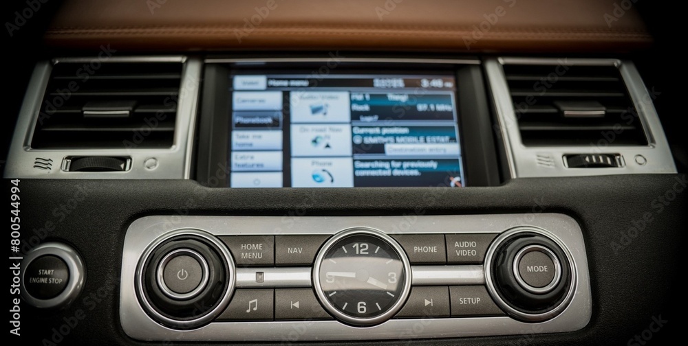 Fototapeta premium Radio controls on a car dashboard