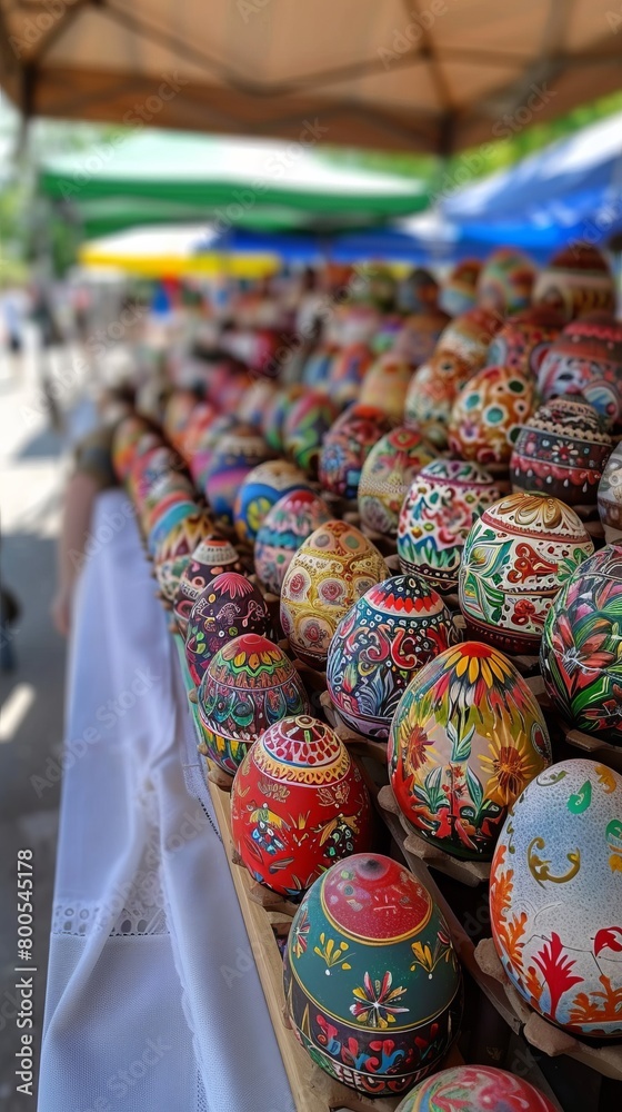 Traditional painted eggs at the Ciocanesti fair, for the orthodox Easter