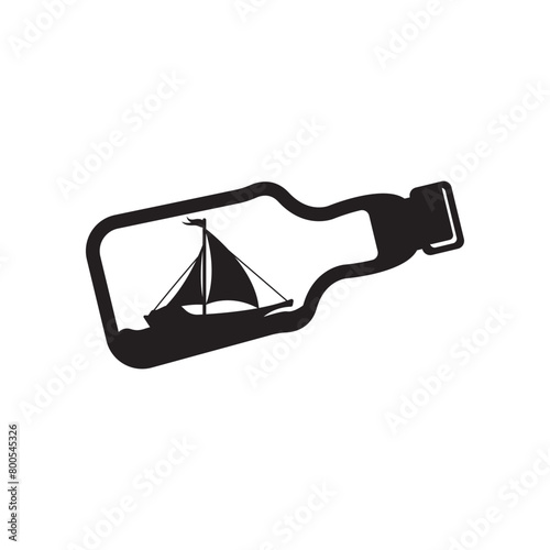 Boat in a bottle symbol logo icon, vector illustration design