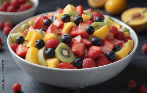 Food bowl with assorted fruits and berries a natural  superfood salad