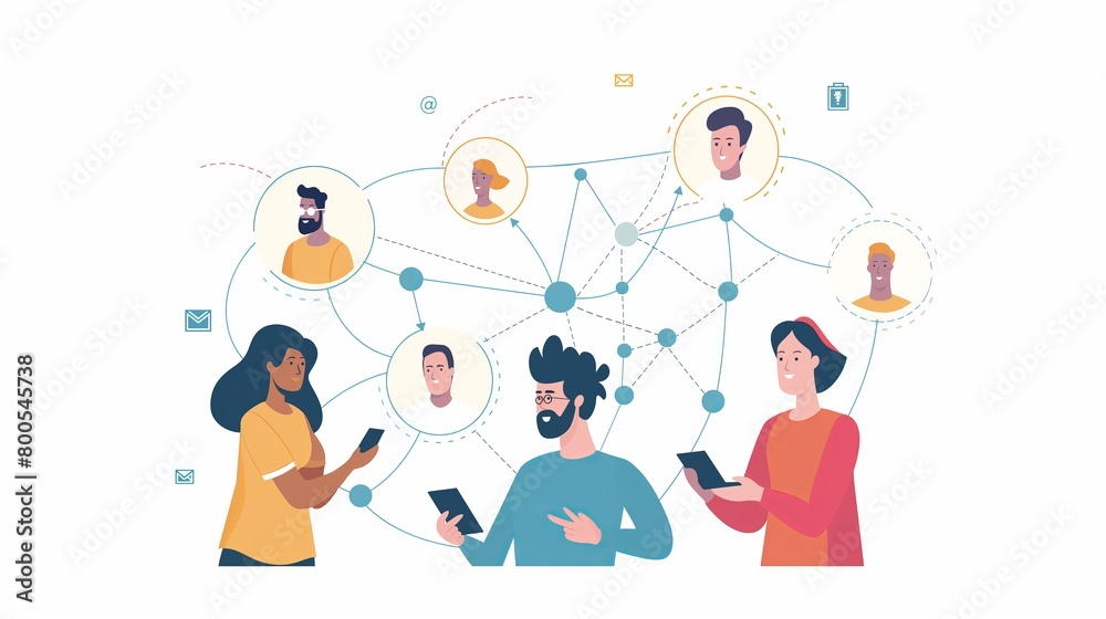 Diverse Group of People Connecting Through Social Media Networks Diverse Group of People Connecting Through Social Media Networks