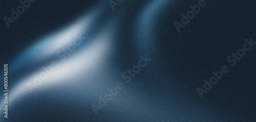 Dark blue grainy background, glowing abstract light noisy texture banner header cover design © Enso