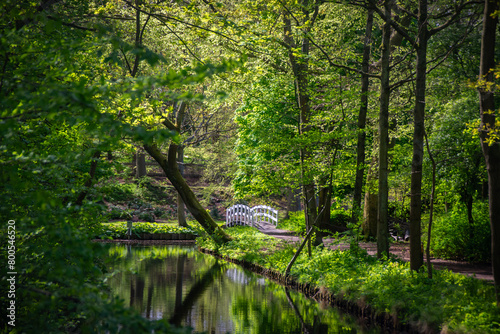 A white bridge in the Ockenburgh park, The Hague, Netherlands