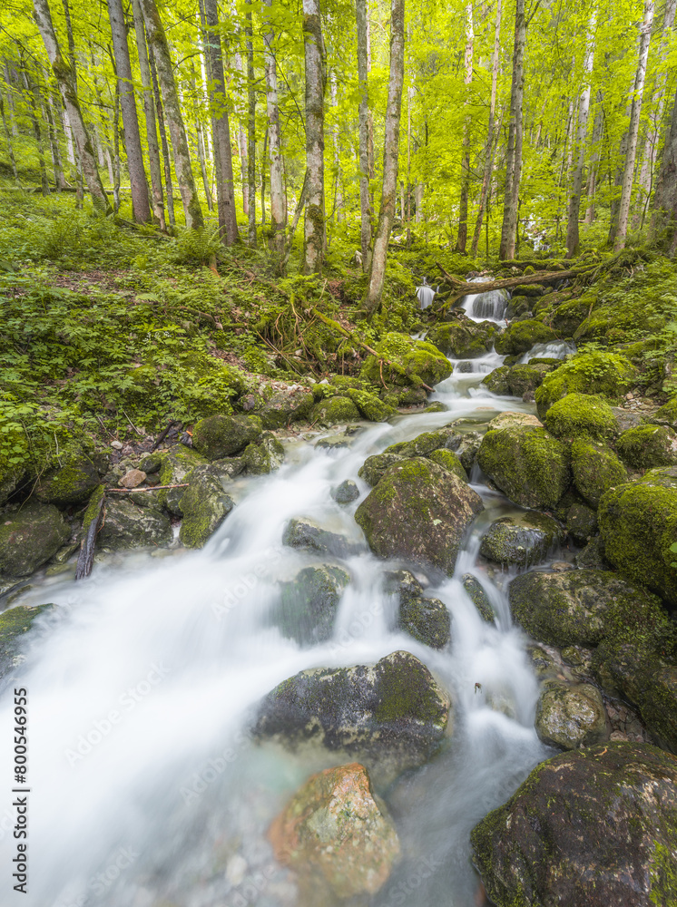 Rothbach Waterfall near Konigssee lake in Berchtesgaden National Park, Germany