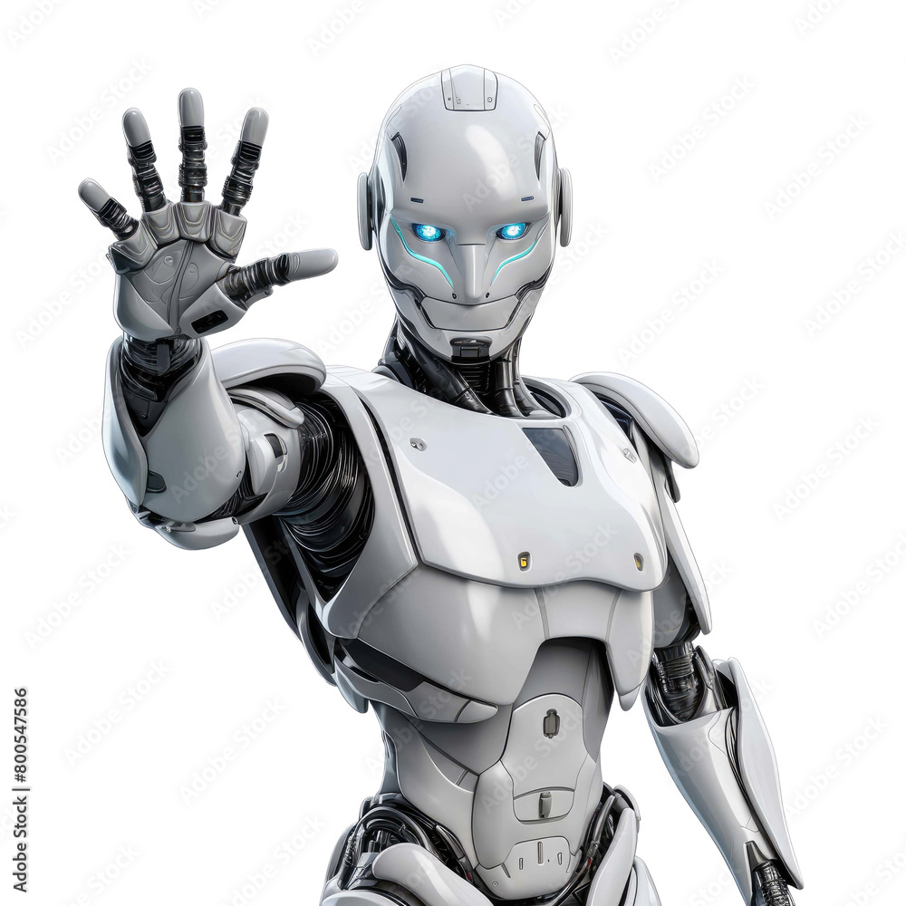robot Raising hands in greeting. Hello robot. on a transparent background robot Raising hands in greeting. Hello robot. on a transparent background
