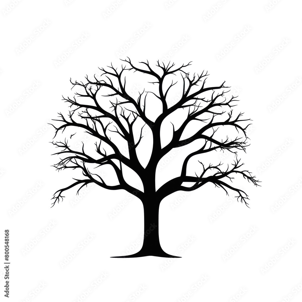 Obraz premium silhouette of tree isolated on white transparent background