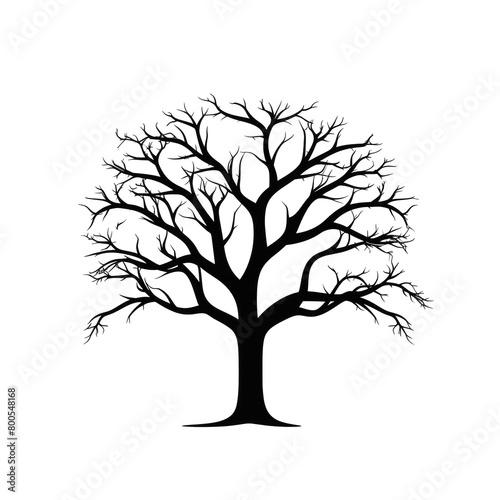 silhouette of tree isolated on white transparent background