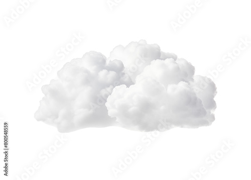 Fluffy cumulus clouds on a clean isolated on a transparent background. Generative AI