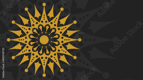 Golden colour luxury ornamental mandala design background (ID: 800549705)