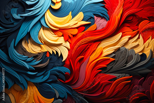 A captivating image featuring an abstract paper texture background with a riot of colors, offering a visually stimulating backdrop for various creative projects.