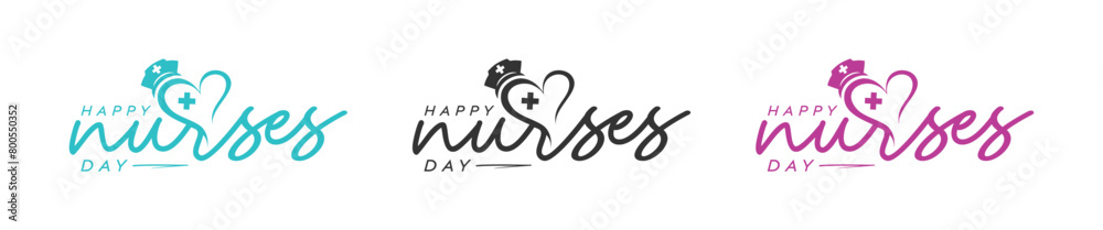 Abstract International Nurses Day Logo Design, 12th May International Nurses or Nurse Day, black, nurse with a love vector logo design template Abstract International Nurses Day Logo Design, 12th May International Nurses or Nurse Day, black, nurse with a love vector logo design template