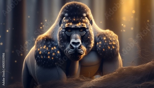 Gorilla, reindeer, background, material, illustration, art, graphic, design, cool, designer, Generative AI