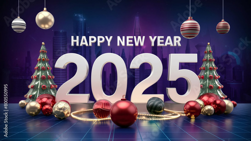 New Year banner ," Happy New Year 2025" poster