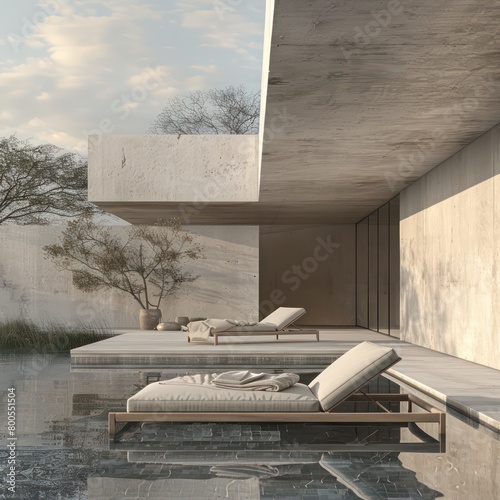 minimal contemporary architecture design with natural colors