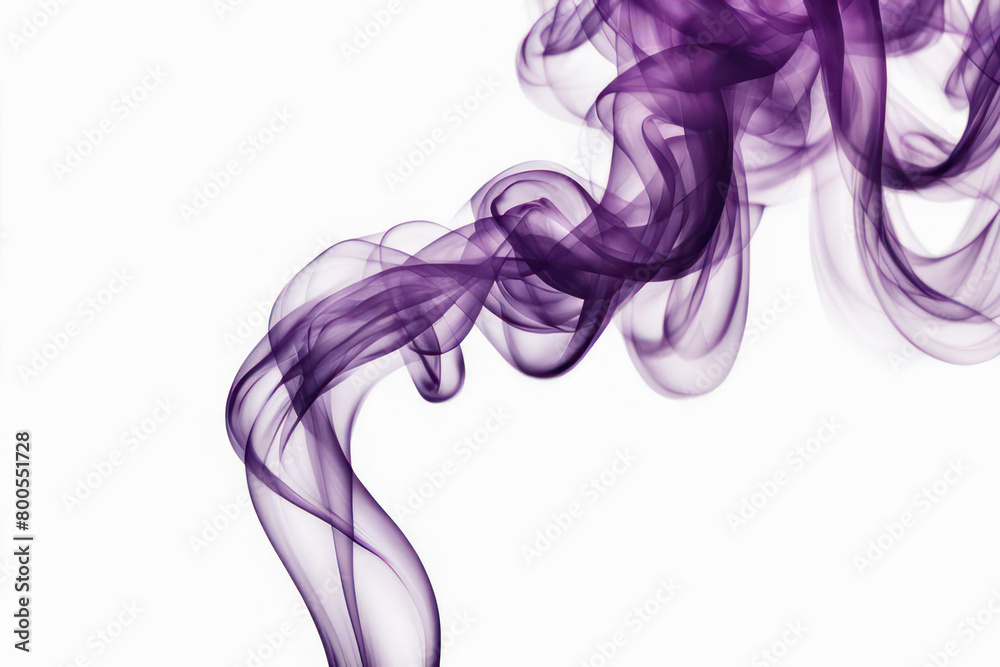Fototapeta premium purple smoke on a white background, abstract green smoke swirling on a white background, fire smoke