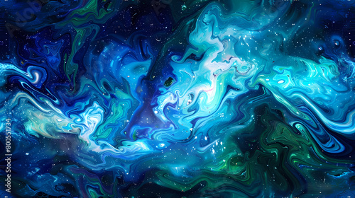 Cosmic Swirl of Colors in Abstract Artwork