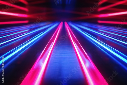 digital retrowave geometric background in neon red and blue 