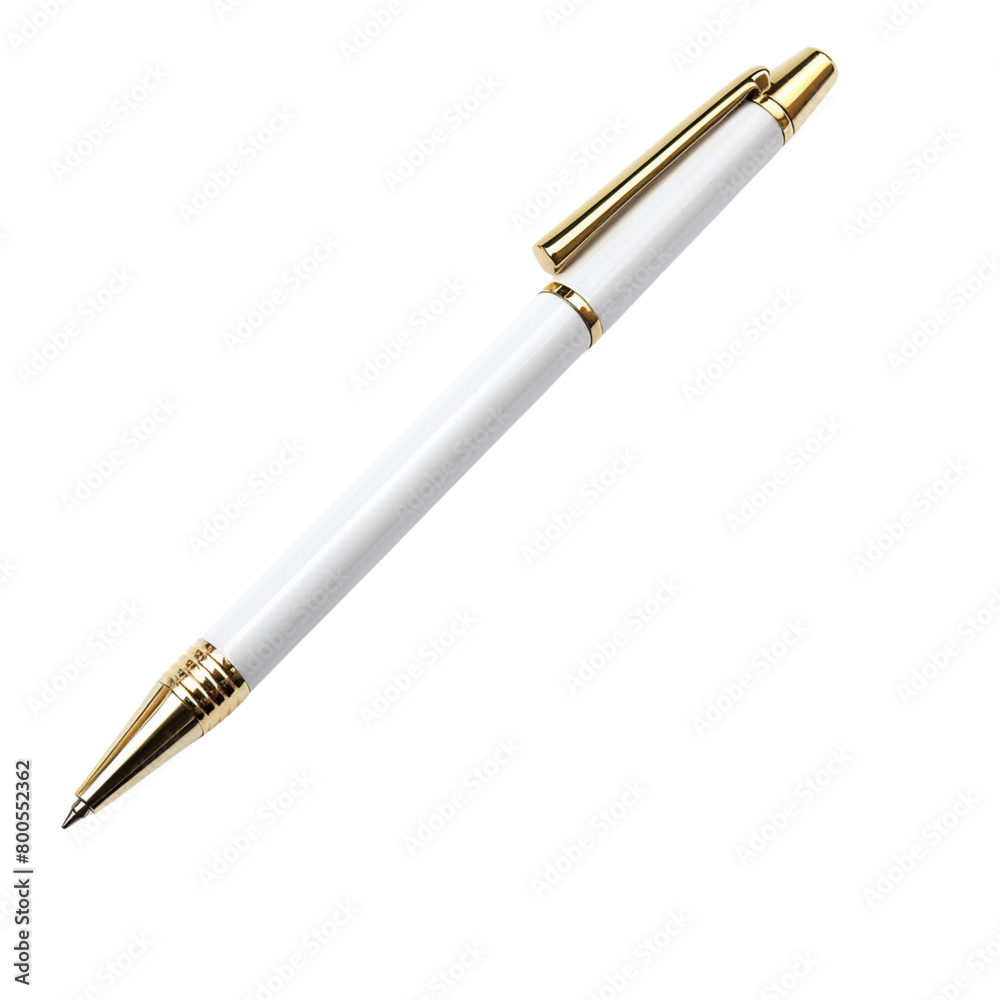 White Color Pen on transparent background. Ai generated White Color Pen on transparent background. Ai generated