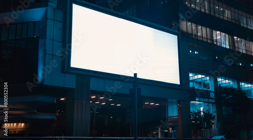 Downtown business and financial center with billboard sign