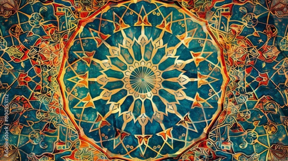 Colorful Geometric Mosaic Wallpaper Design