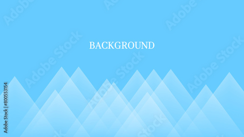 Light blue abstract background with white triangular pattern, pyramid or mountain peak shape, modern geometric banner