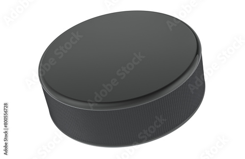 Ice hockey puck, 3D rendering isolated on transparent background