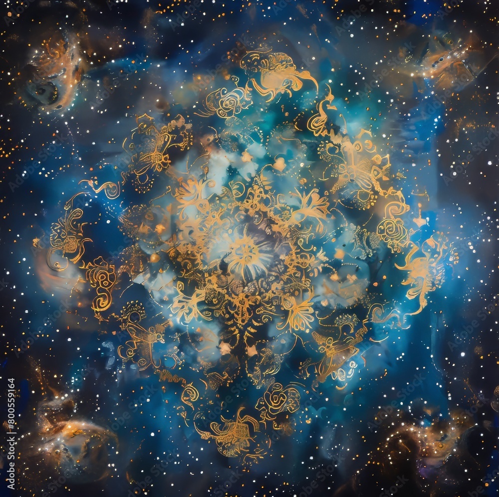 Fototapeta premium Arabesque Cosmos Celestial Harmony