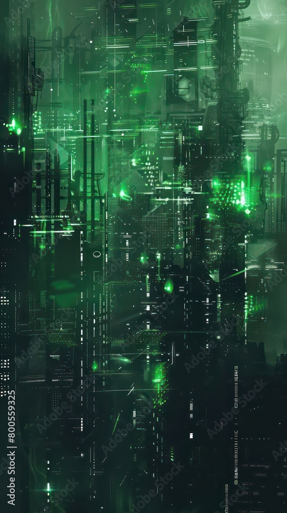 cyberpunk futuristic head-up background in dark green and black cyberpunk futuristic head-up background in dark green and black