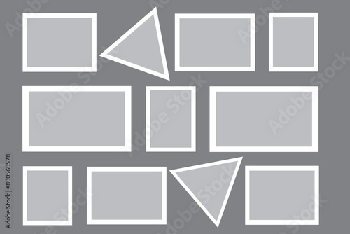 11 photos collage frame vector, photo frame collage