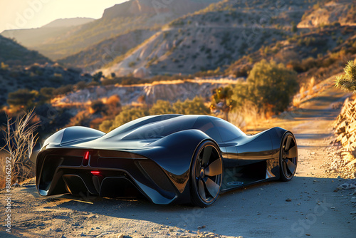 A conceptual sports car with a lightweight aerodynamic frame and electric propulsion  photo