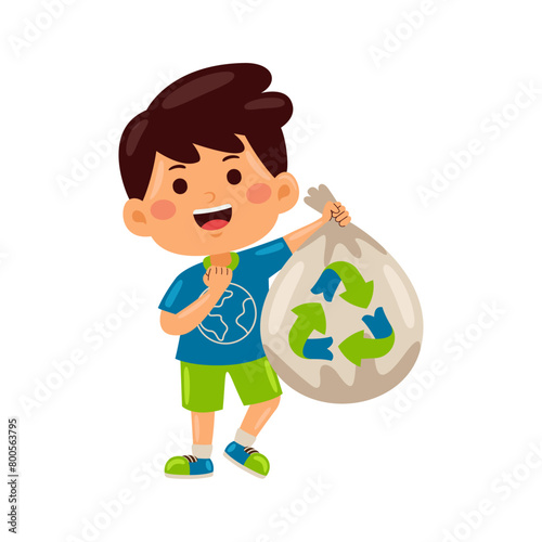 Kids celebrating Earth Day vector illustration (ID: 800563795)