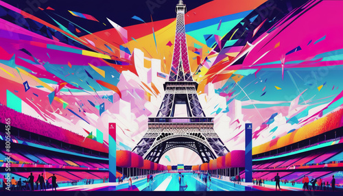 eiffel tower city olympic games in Paris
