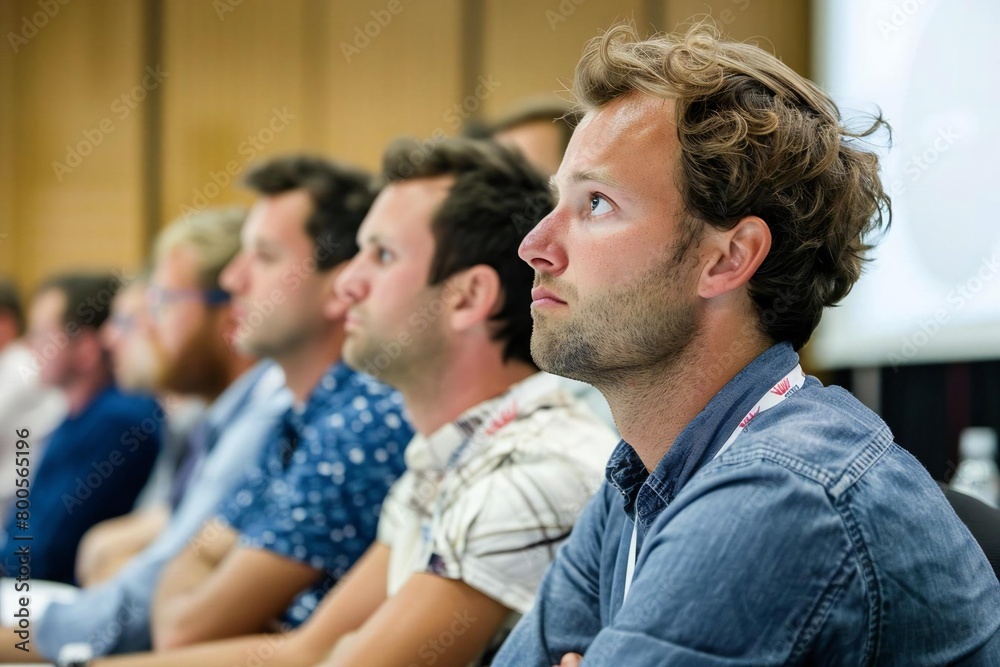 © Yuliia - Man giving lecture at university coaching group congress.