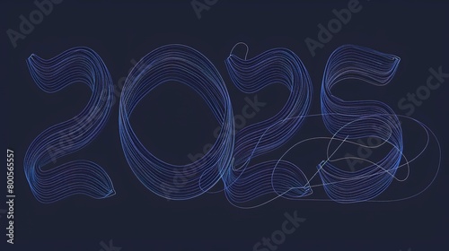 A minimalist blue line design forms the number "2025" in simplicity. Numbers represented with delicate and precise lines of "2025". © Vagner Castro