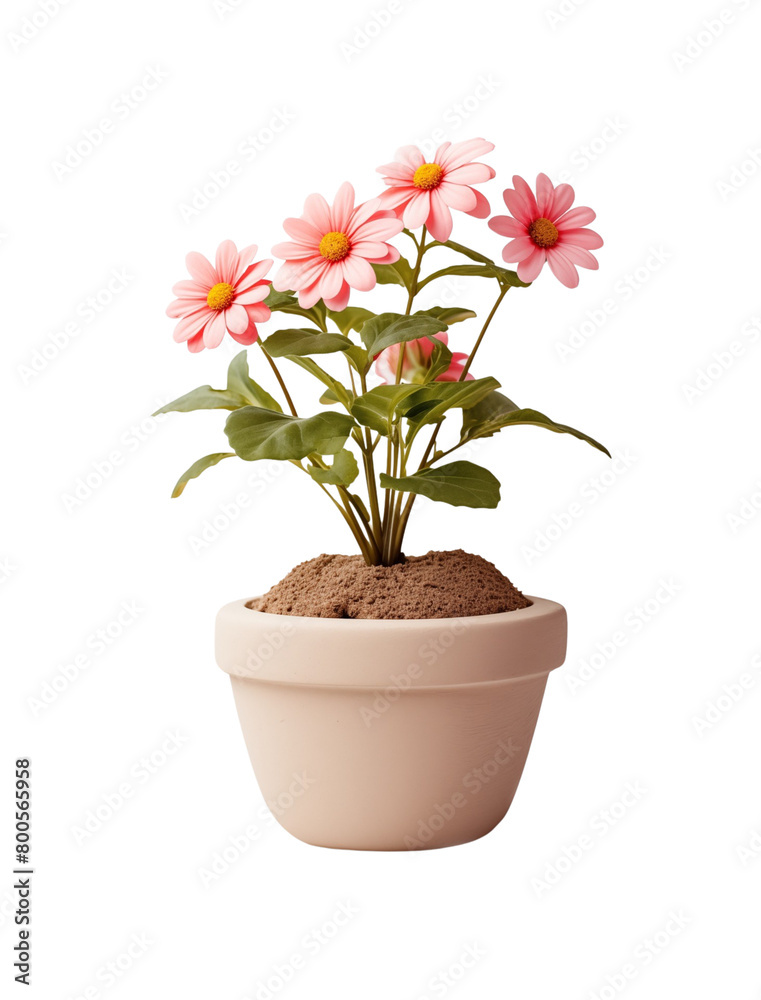 Beautiful flower blooming in a pot, symbol of fresh home gardening and spring. Generative AI