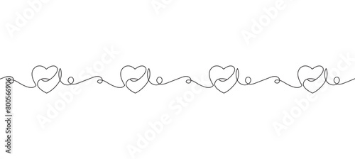 Heart line art style vector illustration. Friendship day vector