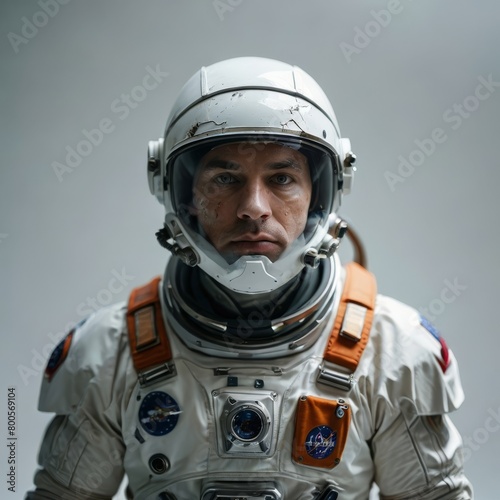 astronaut in uniform on white