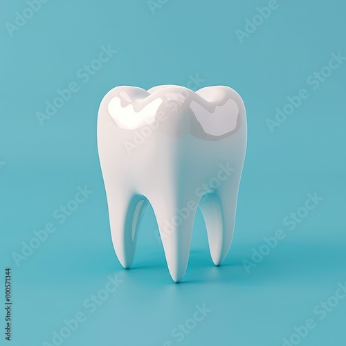 High-quality 3D rendering of a single tooth with a shadow  highlighting the realism and detail of dental structures