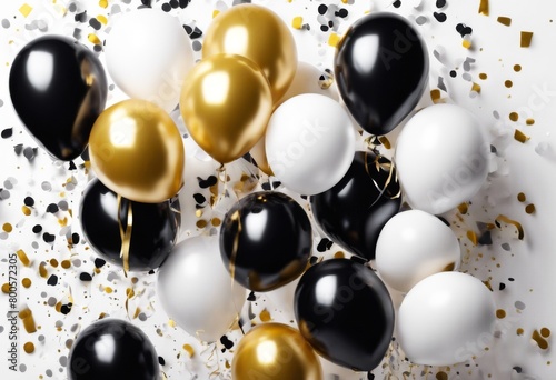 Wallpaper Mural 'confetti White gold generation. silver AI black balloons flying yellow ballon beautiful colourful festival many anniversary isolated close light marketing object realistic up year bunch ceremo' Torontodigital.ca