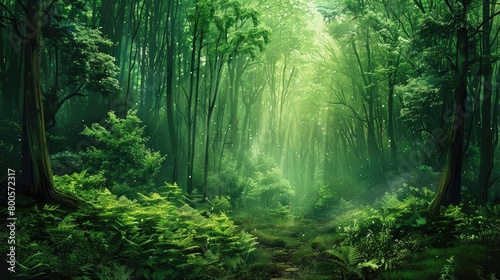 Green forest wall painting best art 4k photo