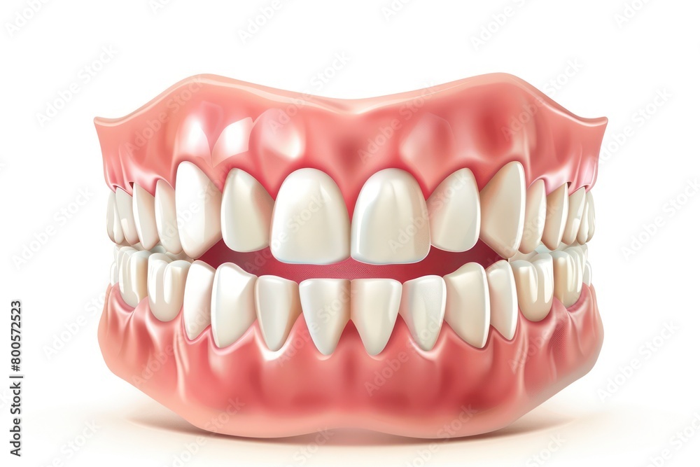 Obraz premium Accurate and detailed 3D render of human teeth showing the anatomy, structure, and health of dental elements