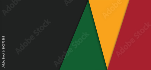 June Teenth or Black history month background , Abstract colorful background with yellow green and red colors 