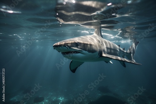 Close-up shark swimming