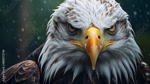 intense eagle portrait in nature.