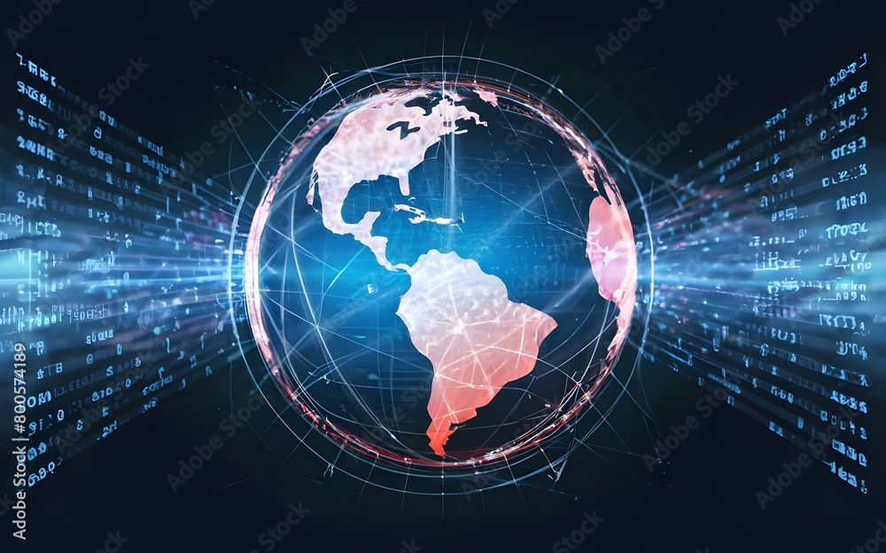 Digital world globe, concept of global network and connectivity on ...