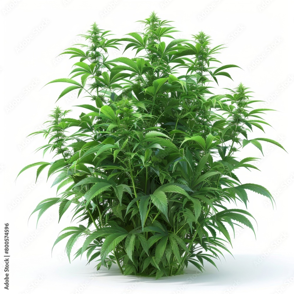 a plant with green leaves on a white background a plant with green leaves on a white background