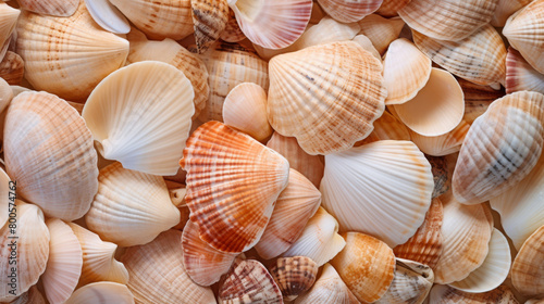 Summer Seashell Texture: Stacked Natural Shells for Beachy Backgrounds