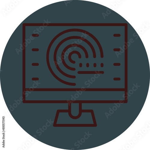 Forecasting Model Grey Red Line Circle Icon Line Circle Icon
