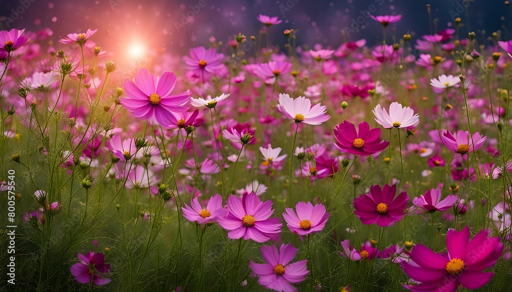 Obraz premium Spring wild meadow clover flowers, violet and golden colors, macro, soft focus. Flowers in the sun glow with beautiful bokeh, copy space. Floral romantic magic artistic image spring nature, stock 