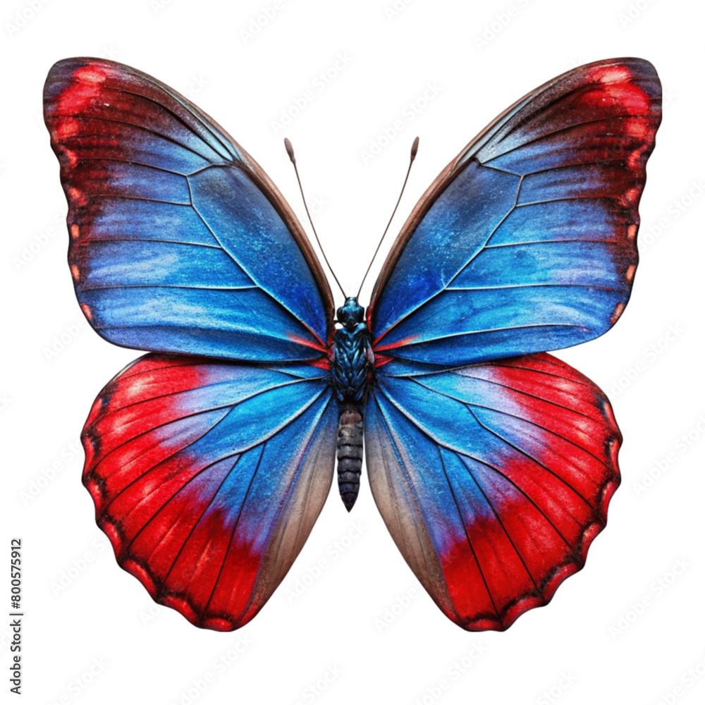 Fototapeta premium Vibrant Butterfly with Colorful Wings isolated on Transparent background.